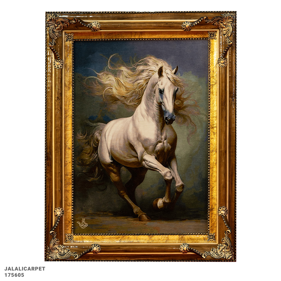 تابلوفرش اسب سفید 50 رج