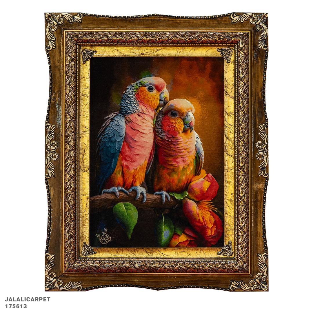 تابلوفرش طوطی 50 رج