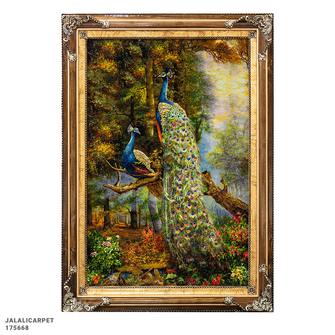 تابلوفرش طاووس 50 رج